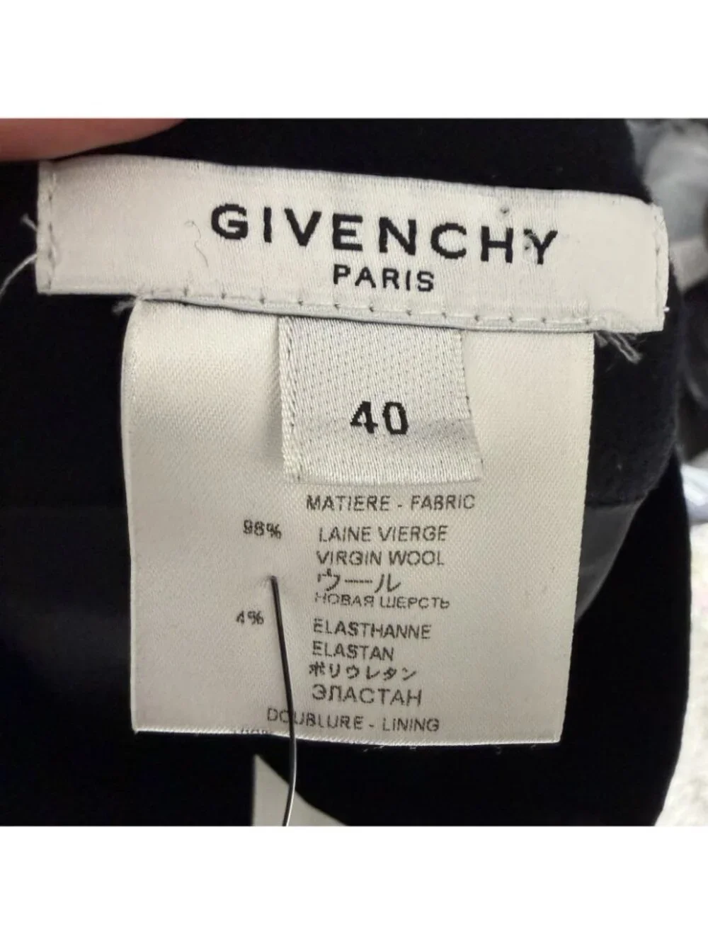 Givenchy Black Virgin Wool Knee Length Skirt Womens M US8 Pencil Designer - Picture 8 of 9